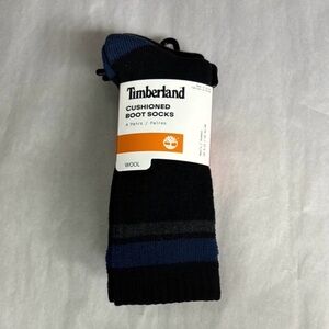 New Timberland Socks 4 Pair Men’s Black Wool Blend Cushioned Boot Socks Outdoors